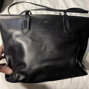 ralph lauren Black Leather Large Purse Handbag Tote